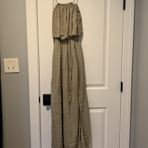 VICI Positive Energy Strapless Maxi Dress - Silver Olive - Picture 2 of 3